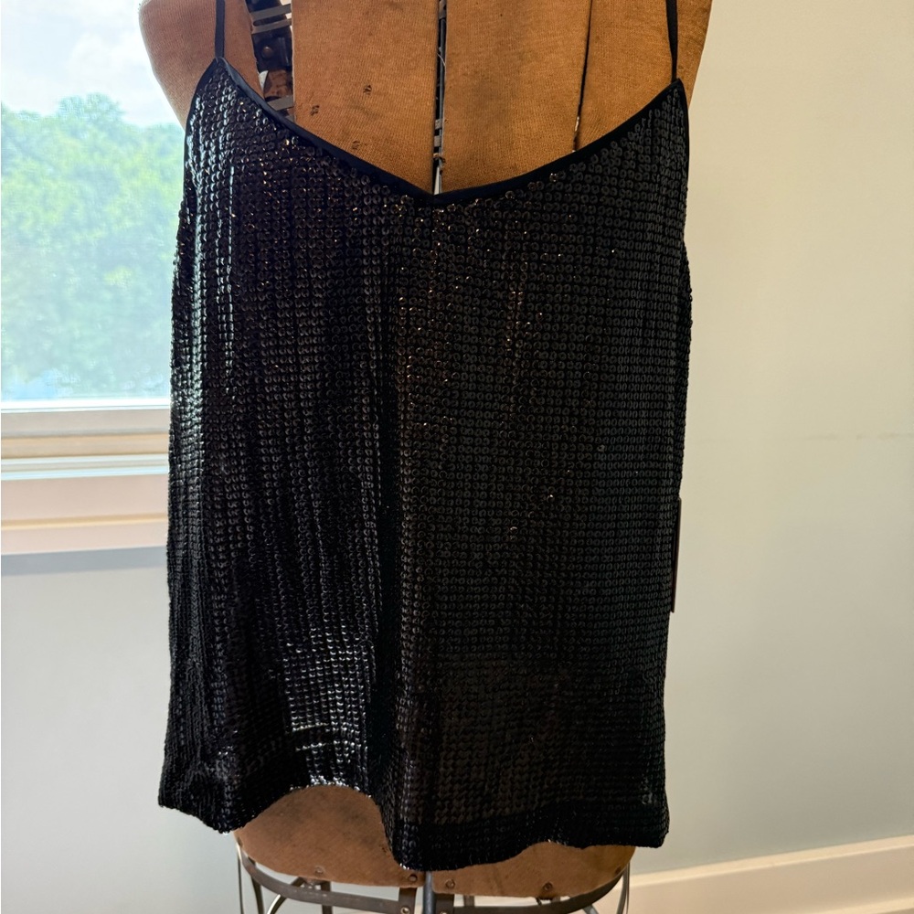 Black Sequin Cami Top